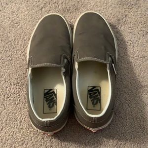 Charcoal Grey Slip On Vans